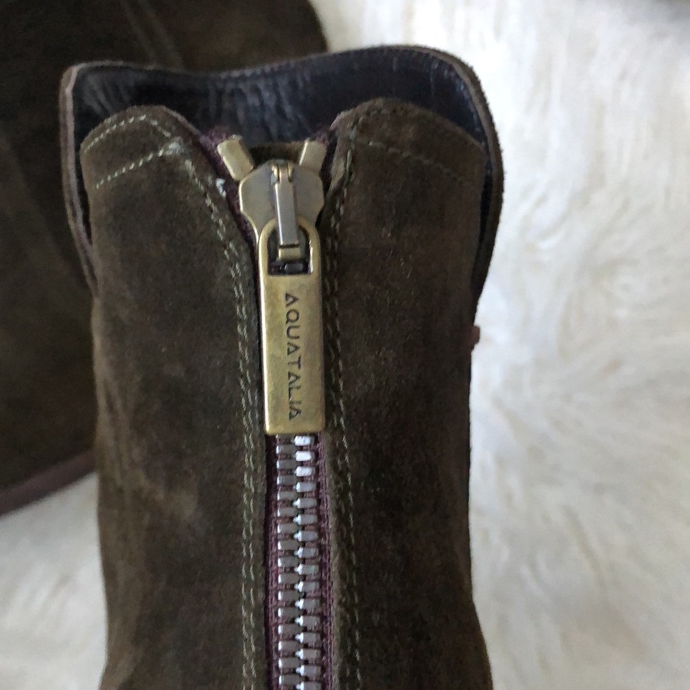 Aquatalia Boots Suede Bootie Women's Shoes Block Heel made in Italy - Picture 6 of 12